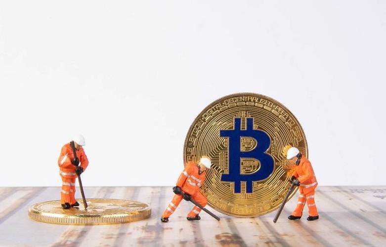 Visualizing a Bitcoin mining farm with rows of powerful machines, highlighting the scale and security of hosted services